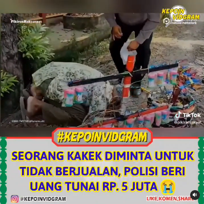 polisi datangi kakek penjual mainan supaya tutup