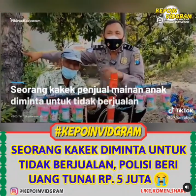 polisi datangi kakek penjual mainan supaya tutup