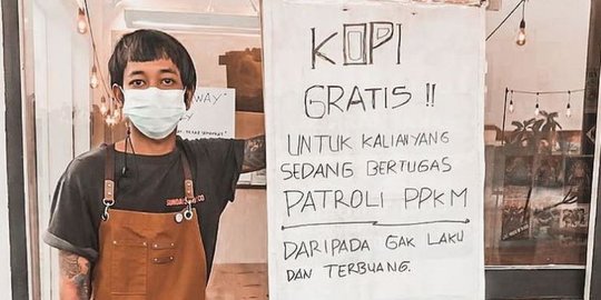 Inspiratif, Kedai Kopi di Jepara Beri Minuman Gratis untuk Petugas PPKM Darurat