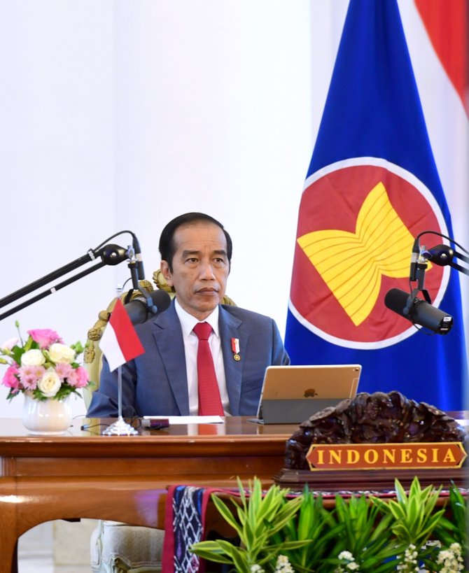 presiden jokowi hadiri ktt ke 37 asean di istana kepresidenan bogor