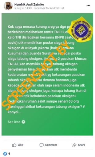 tabung oksigen selam bukan untuk oksigen medis