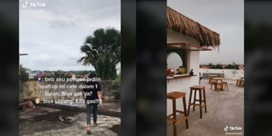 Potret Rooftop Rumah Kotor Berantakan Disulap Kafe, Keren Banget Asyik Buat Nongkrong