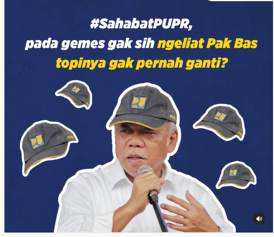 menteri basuki suka pakai topi dekil