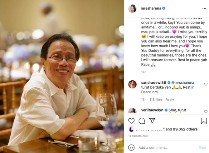 ayah meninggal dunia sharena delon kenang momen masa kecil yang dirindukannya
