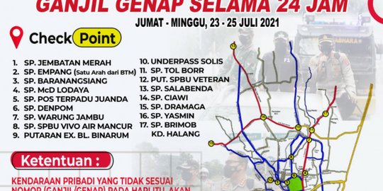 Polresta Bogor Kota Siapkan 17 Lokasi Penyekatan Kendaraan saat Ganjil Genap