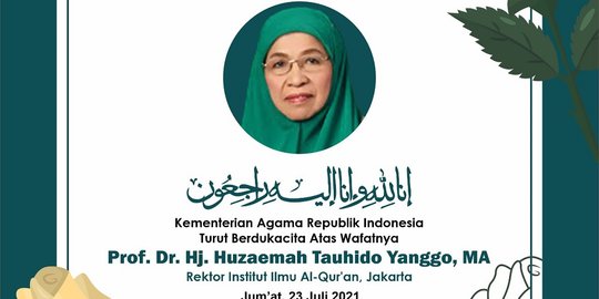 Rektor IIQ Huzaemah Tahido Yanggo Meninggal Dunia