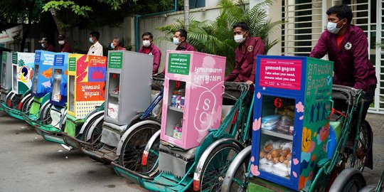 Cara Komunitas Becak Kamboja Berbagi Antar Sesama di Kala Pandemi