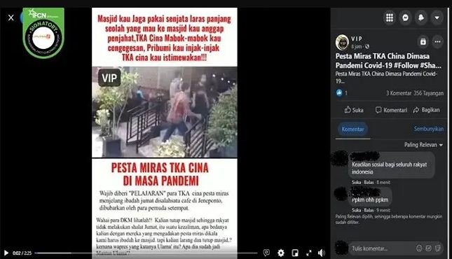 tidak benar video tka china di jeneponto minum miras saat pandemi covid 19