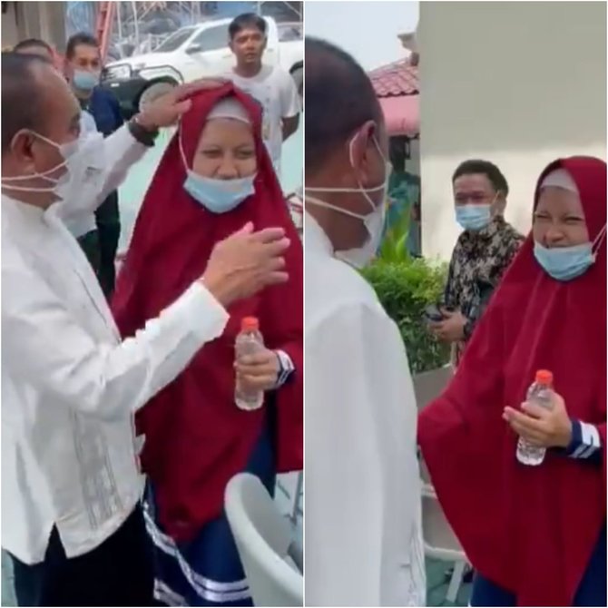 tak ingin pisah ini momen haru remaja pengidap penyakit saraf bertemu gubernur sumut