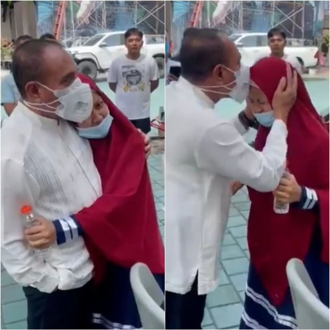 tak ingin pisah ini momen haru remaja pengidap penyakit saraf bertemu gubernur sumut