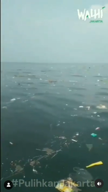 potret laut kepulauan seribu dipenuhi sampah