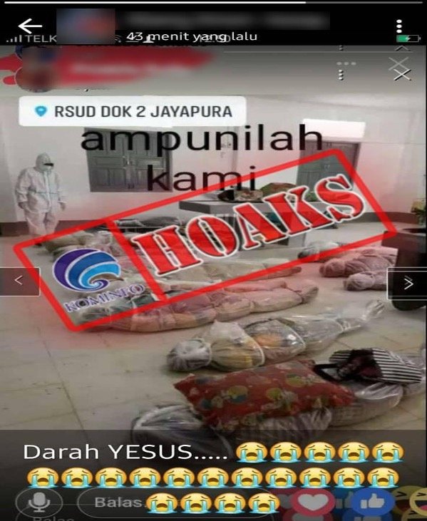 hoaks foto jenazah terbungkus plastik di papua