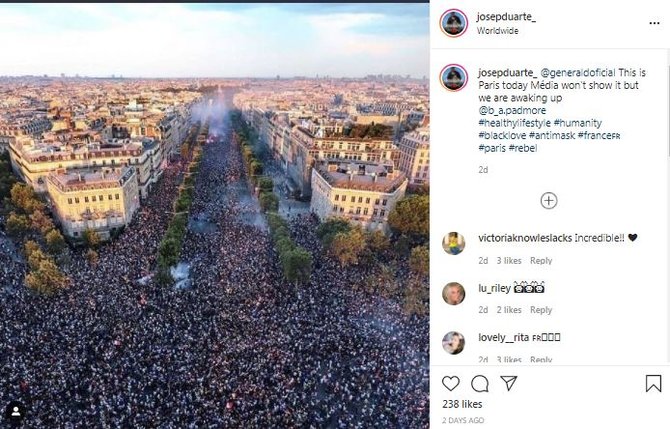 hoaks foto ribuan warga paris berkerumun saat pandemi covid 19