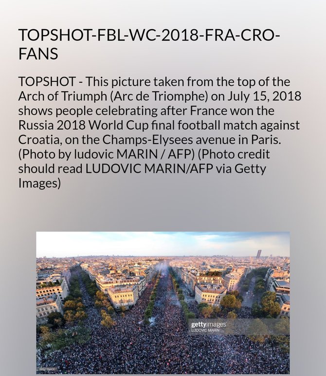 foto warga paris rayakan kemenangan world cup 2018