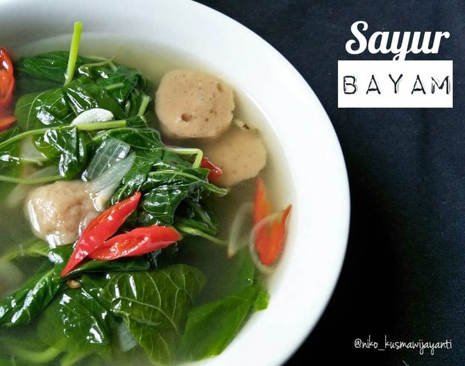 resep sayur bening bayam