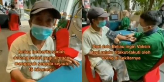 Kakek Viral Bersepeda 15 Km Demi Vaksin, Dapat Hadiah 2 Sepeda Motor dan Uang Tunai