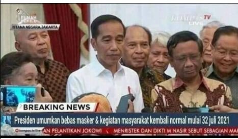 hoaks jokowi umumkan indonesia bebas masker