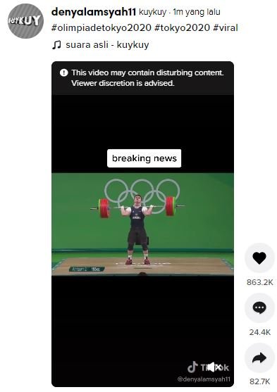 hoaks video atlet cidera saat olimpiade tokyp 2020