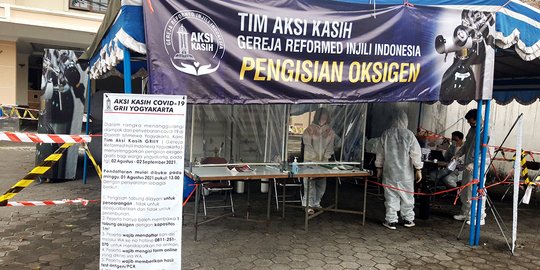 Gereja di Yogyakarta Beri Layanan Pengisian Tabung Oksigen Gratis