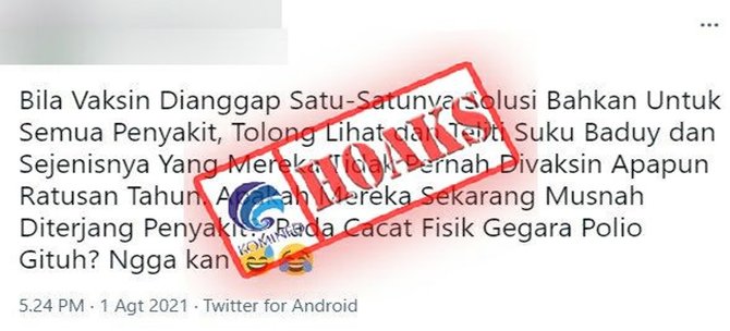 hoaks suku baduy tidak pernah divaksin