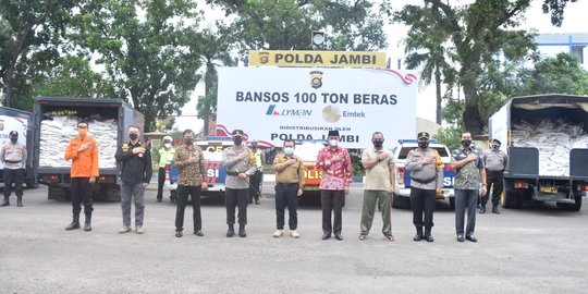 Polda Jambi Distribusikan Bantuan Beras 100 Ton dari Emtek Group Untuk Masyarakat