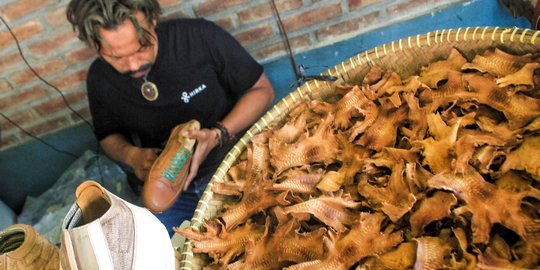 Menilik Kerajinan Sepatu Berbahan Kulit Ceker Ayam Pertama di Dunia