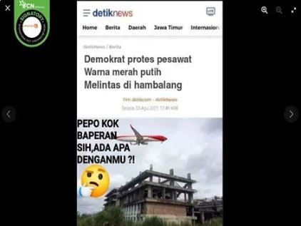 hoaks demokrat protes pesawat warna merah putih melintas di hambalang