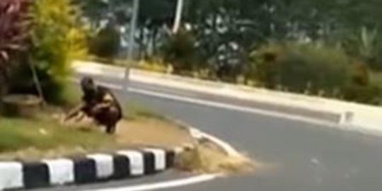 Pria di Malang Bersihkan Rumput Depan Gerbang Tol, Warganet Komentar Menohok