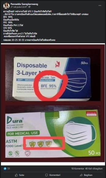 kabar masker berlabel vfe paling direkomendasikan