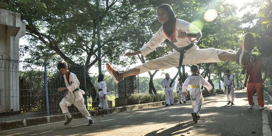 Berlatih Taekwondo di Outdoor saat Pandemi Covid-19