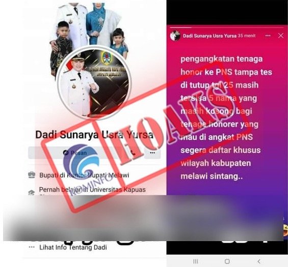 waspada akun palsu bupati melawai