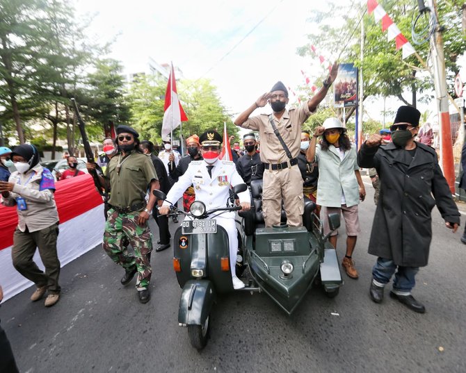 plt gubernur sulsel andi sudirman sulaiman saat irup proklamasi indonesia