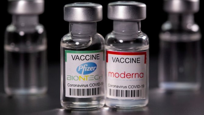 ilustrasi vaksin covid 19 pfizer biontech dan moderna