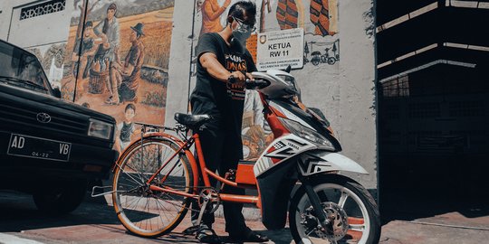 Unik Banget, RW di Solo Punya Kendaraan Dinas Hasil Perkawinan Motor dan Onthel