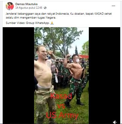 pria di video ini bukan kasad andika adu otot dengan tentara amerika