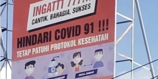 Viral Baliho "Covid 91" di Tabanan, Satpol PP Sebut Sudah Diturunkan