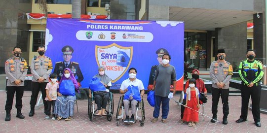 Puluhan Penyandang Disabilitas Divaksinasi Covid-19 di Polres Karawang