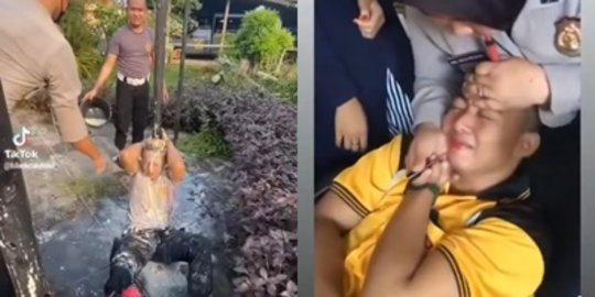 Polisi Ini Tak Berdaya 'Disiksa' Teman-temannya, Dilempar Telur Sampai Didandani - Vimarsana News