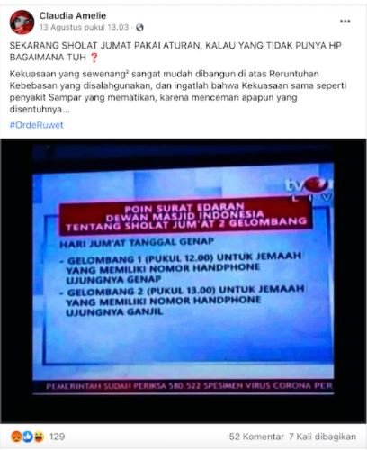 hoaks aturan ganjil genap salat jumat berdasarkan nomor hp