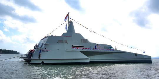 KSAL Resmikan KRI Golok, Kapal Perang 'Siluman' Buatan Banyuwangi