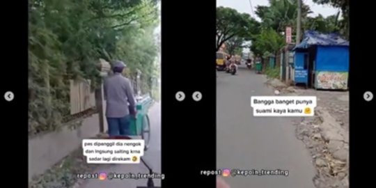 Tak Sengaja Ketemu Suami Jualan Keliling, Istri Langsung Terharu Lihat Perjuangannya