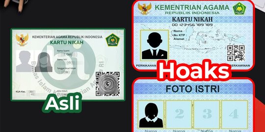 Cek Fakta: Hoaks Kartu Nikah dengan Empat Kolom Istri