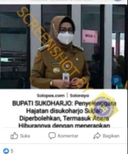 tidak benar bupati sukoharjo izinkan penyelenggaraan hajatan