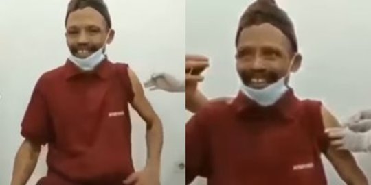Ingat Dengan Sumanto Si Manusia Kanibal, Ini Potretnya saat Divaksinasi Covid-19