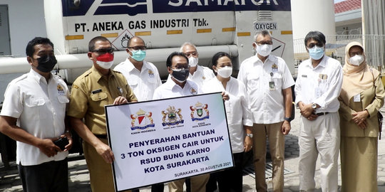 Pemkot Solo Terima Bantuan 3 Ton Oksigen Cair dari Kadin