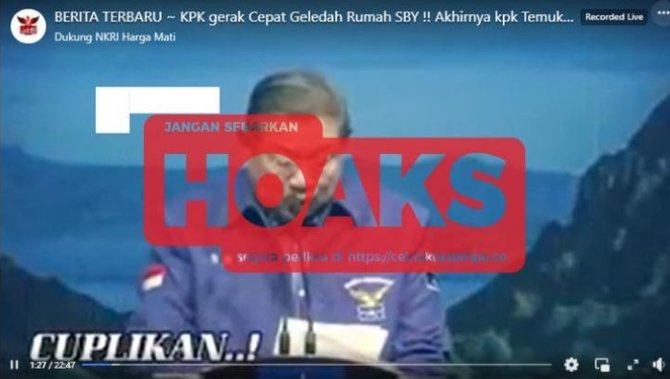 hoaks rumah sby digeledah kpk