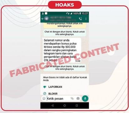 hoaks m kios telkomsel bagi bagi pulsa gratis rp500 ribu