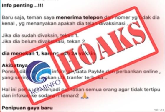 hoaks kemenkes telpon soal vaksin