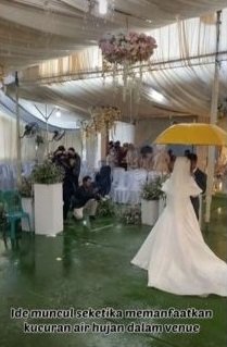 tenda pernikahan bocor saat pesta