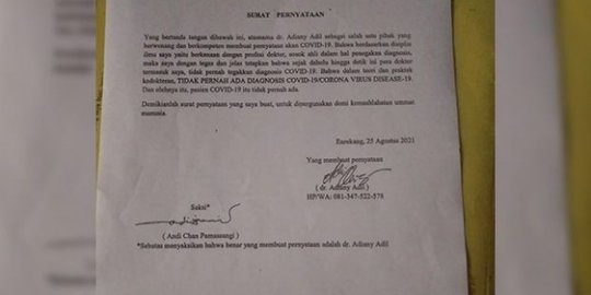 Polres Enrekang Dalami Surat Dokter Sebut Tak Ada Diagnosis Covid-19